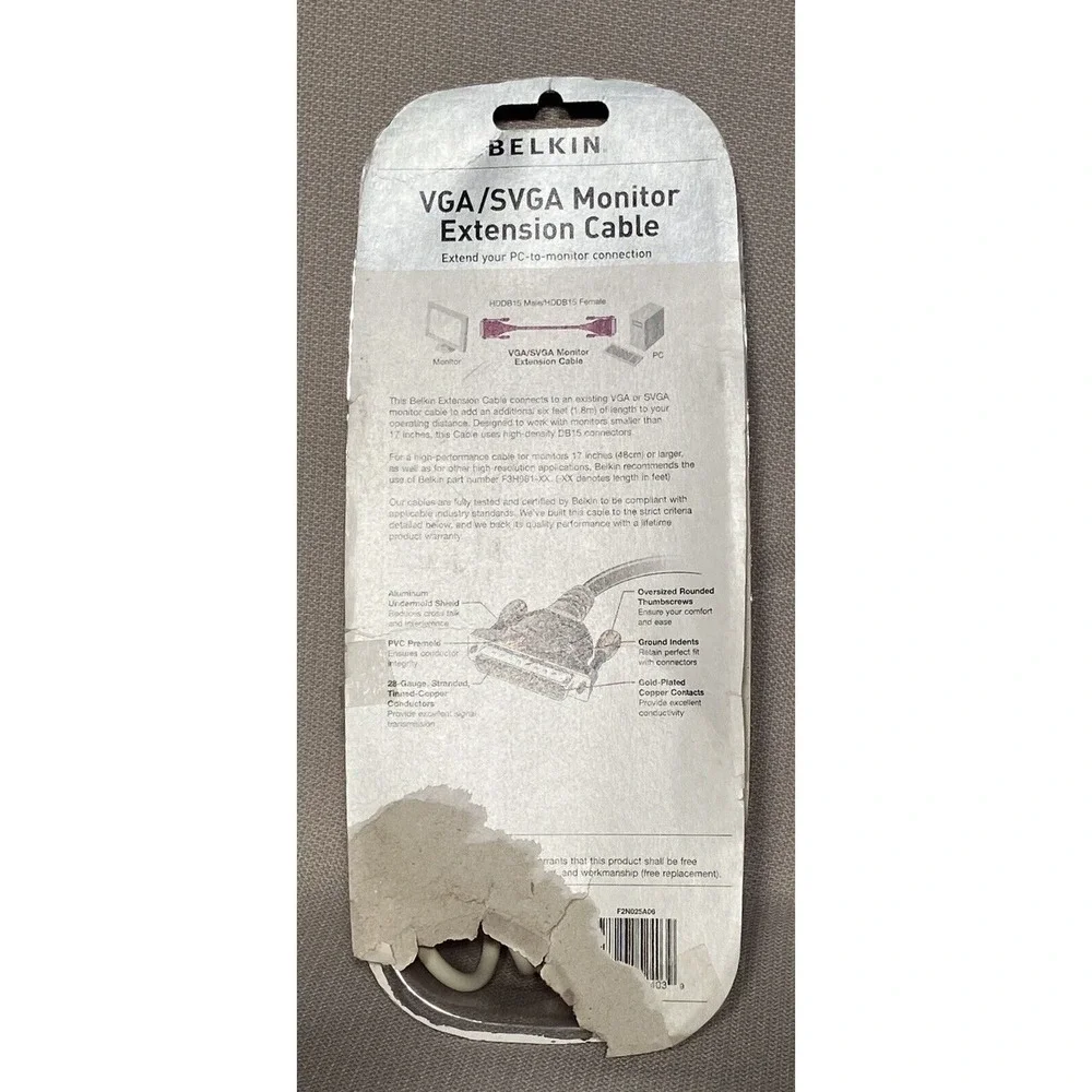 Belkin VGA/SVGA Monitor Extension Cable 396.689 Data Transfer Cable